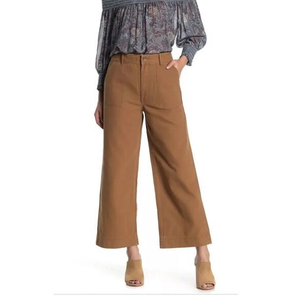 Frye Nadia High Waist Wide Leg Cropped Pants - Picture 1 of 10